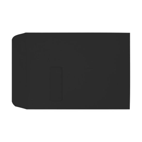 Picture of LUX #9 1/2 Open-End Window Envelopes, Top Left Window, Self-Adhesive, Midnight Black, Pack Of 500