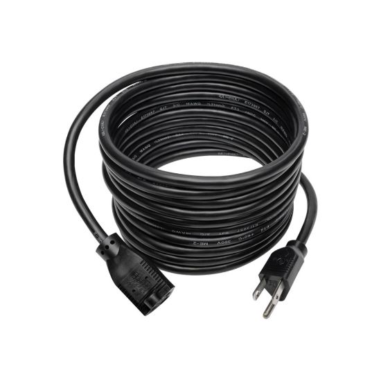 Picture of Eaton Tripp Lite Series Power Extension Cord, NEMA 5-15P to NEMA 5-15R - 13A, 120V, 16 AWG, 15 ft. (4.57 m), Black - Power extension cable - NEMA 5-15 (F) to NEMA 5-15P (M) - AC 120 V - 13 A - 15 ft - black