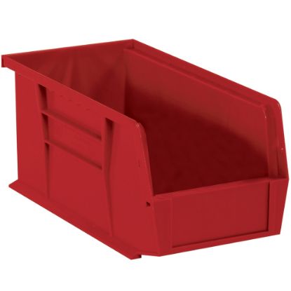 Picture of Partners Brand Plastic Stack & Hang Bin Boxes, Small Size, 10 7/8in x 5 1/2in x 5in, Red, Pack Of 12