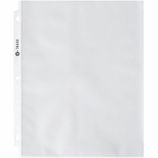 Picture of Business Source Nonglare Top-loading Sheet Protectors - 11in Height x 9in Width - 3.3 mil Thickness - For Letter 8 1/2in x 11in Sheet - Ring Binder - Rectangular - Clear - Polypropylene - 100 / Box