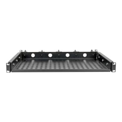 Picture of Tripp Lite Cantilevered Steel Rack Shelf 1URM Cable Rings 14.2in Deep 50lbs - For PDU, Server, Wireless Access Point - 1U Rack Height x 19in Rack Width x 14.20in Rack Depth - Rack-mountable - Black Powder Coat