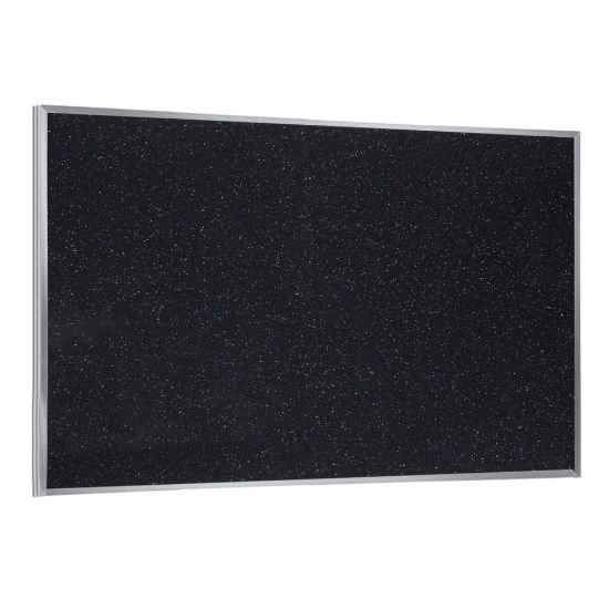 Picture of Ghent Rubber Bulletin Board, 4 1/24in x 12 1/24in, 90% Recycled, Confetti Satin Aluminum Frame