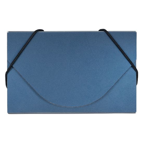 Picture of JAM Paper Business Card Case With Elastic Closure, Blue Metallic