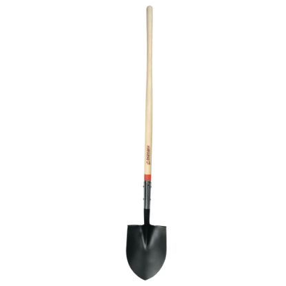 Picture of Round Point Shovel, 12 in L x 8.875 in W Blade, #2, 48 in L North American Hardwood Straight Handle