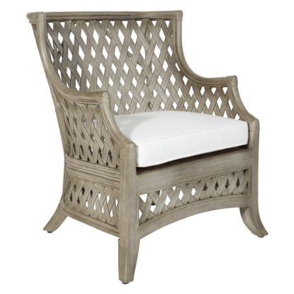 Picture of Office Star Kona Rattan Chair, Cream/Gray Washed