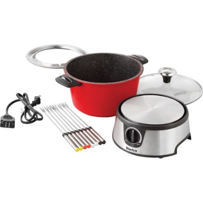 Picture of Starfrit THE ROCK 3.2-Quart Electric Fondue Set, 8-9/16inH x 11-3/4inW x 7inD, Red