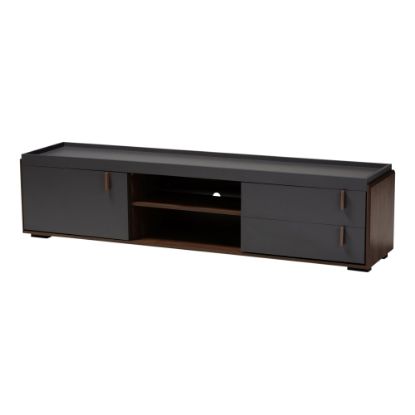 Picture of Baxton Studio 2-Tone Modern TV Stand, 17-1/8inH x 70-15/16inW x 15-3/4inD, Gray/Walnut