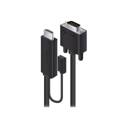 Picture of ALOGIC SmartConnect Series - Video cable - HDMI, Micro-USB Type B (power only) to HD-15 (VGA) male - 6.6 ft - black - USB power, 1080p support