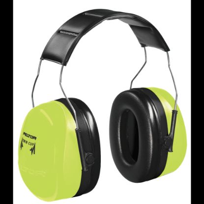 Picture of PELTOR Optime 105 Earmuff, 30 dB NRR, Hi-Viz Green, Over the Head