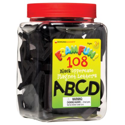 Picture of Dowling Magnets Foam Fun Uppercase Magnet Letters, Black, 7in x 5 1/2in, Pack Of 108 Letters