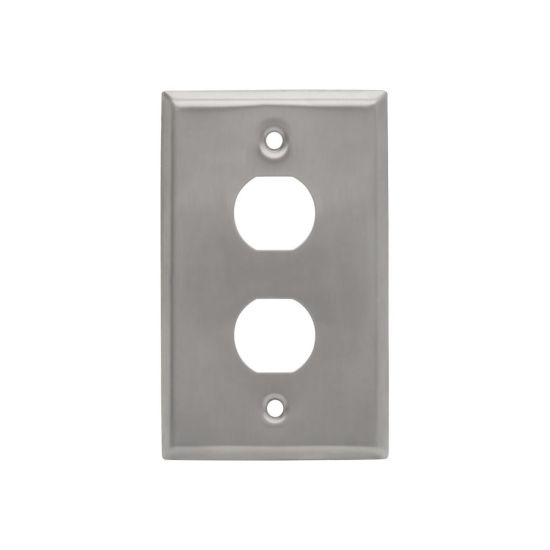 Picture of Eaton Tripp Lite Series RJ45 Bulkhead Wall Plate 2 Cutouts Industrial Metal Single Gang TAA - Faceplate - wall mountable - RJ-45 - silver - 2-gang - TAA Compliant