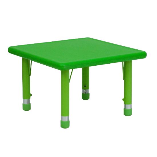 Picture of Flash Furniture 24in Square Plastic Height-Adjustable Activity Table, Green