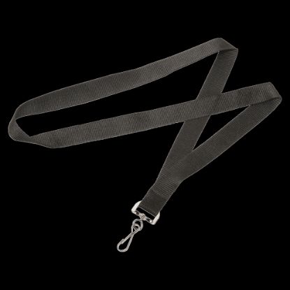 Picture of SKILCRAFT Lanyard With J-Hook, 36in, Black, Pack Of 12 (AbilityOne 8455-01-645-2729)