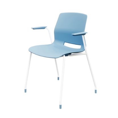 Picture of KFI Studios Imme Stack Chair With Arms, Sky Blue/White