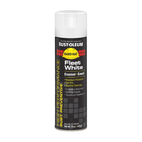 Picture of Rust-Oleum Hard Hat High Performance V2100 System Rust Preventive Enamel Spray Paint, 15 Oz, Gloss Fleet White, Case Of 6 Cans