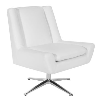 Picture of Office Star Faux Leather Guest Chair, White/Aluminum