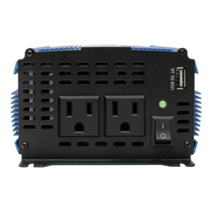 Picture of Tripp Lite 1000W Light-Duty Compact Power Inverter with 2 AC/1 USB - 2.0A/Battery Cables, Mobile - DC to AC power inverter - DC 12 V - 1000 Watt - 1000 VA - output connectors: 2