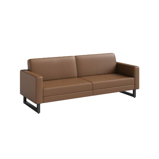 Picture of Safco Mirella Lounge Sofa, Cognac/Black