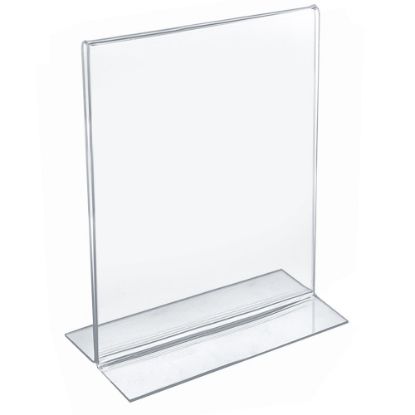 Picture of Azar Displays Double-Foot Acrylic Sign Holders, 11in x 8 1/2in, Clear, Pack Of 10