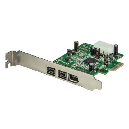 Picture of StarTech.com 3 Port 2b 1a 1394 PCI Express FireWire Card - Add 2 native FireWire 800 ports to your computer through a PCI Express expansion slot - PCI Express FireWire Card - PCI Express 1394a - PCIe FireWire Card - PCIe 1394 - 4 Port FireWire 800 / 400