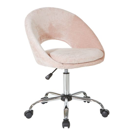 Picture of Office Star Milo Mid-Back Office Chair, Blush/Chrome