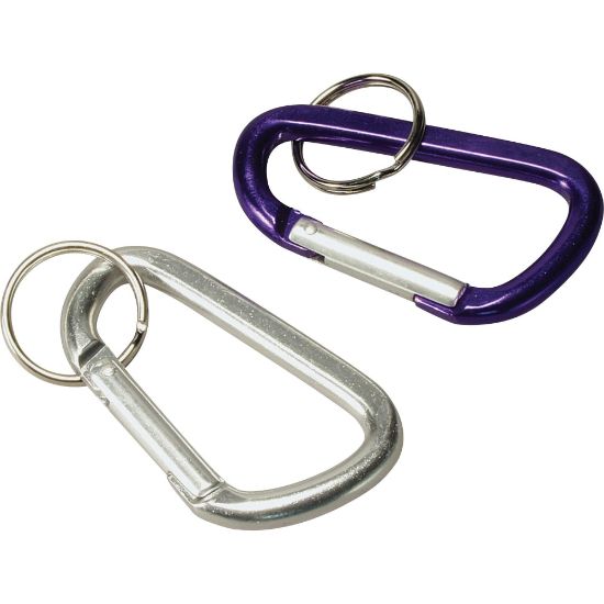 Picture of Baumgartens 3in Carabiner Key Ring - Aluminum - 1 Each - Assorted