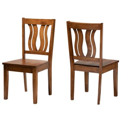 Picture of Baxton Studio Fenton Dining Chairs, Walnut Brown, Set Of 2 Chairs