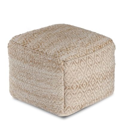 Picture of Anji Mountain Cherokee Tawny Pouf Ottoman, Brown/Beige