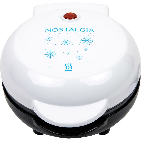 Picture of Nostalgia MyMini Personal Electric Waffle Maker, 3-3/4inH x 6-1/2inW x 5-1/4inD, White Snowflake