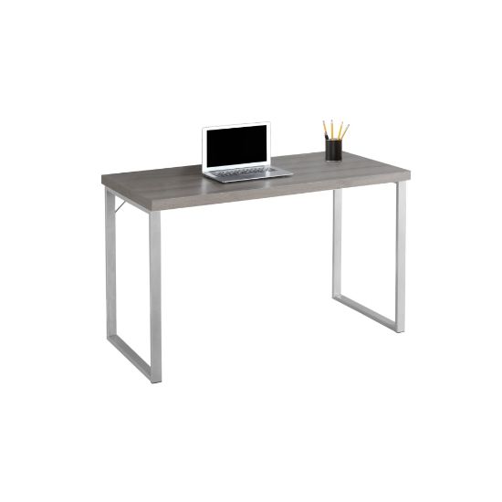 Picture of Monarch Specialties Contemporary 48inW Computer Desk, Dark Taupe/Silver