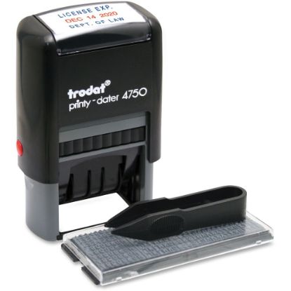 Picture of U.S. Stamp And Sign Custom Dater Self-Inking Stamp, 1inW x 1.63inL