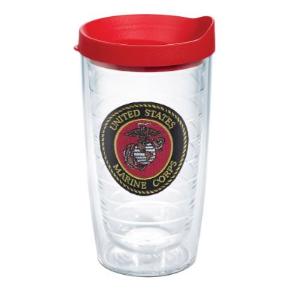 Picture of Tervis Marine Corps Tumbler With Lid, 16 Oz, Clear