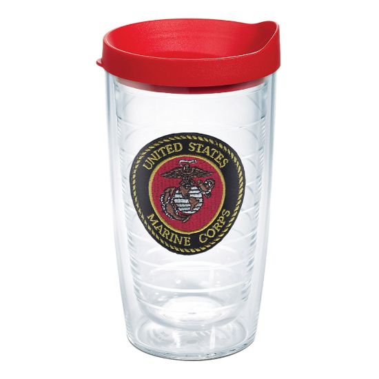 Picture of Tervis Marine Corps Tumbler With Lid, 16 Oz, Clear