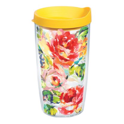 Picture of Tervis Fiesta Rose Tumbler With Lid, 16 Oz, Clear