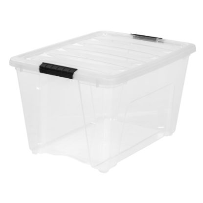 Picture of IRIS Plastic Storage Container With Handles/Latch Lid, 22in x 16 1/2in x 13in, Clear