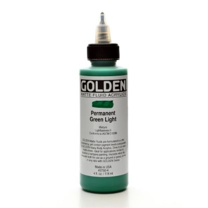 Picture of Golden Matte Fluid Acrylic Paint, 4 Oz, Permanent Green Light