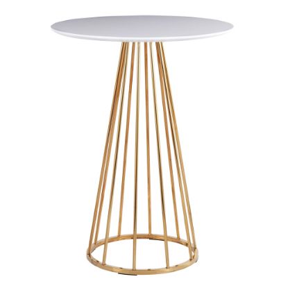 Picture of LumiSource Canary Counter Table, 36inH x 27inW x 27inD, White/Gold