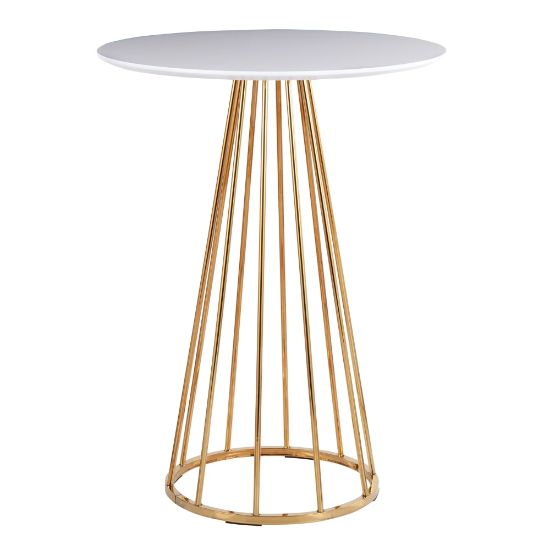 Picture of LumiSource Canary Counter Table, 36inH x 27inW x 27inD, White/Gold