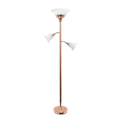 Picture of Elegant Designs 3-Light Floor Lamp, 71inH, Rose Gold/White