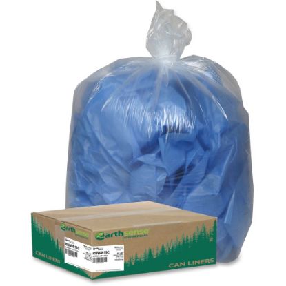 Picture of Webster 0.01 mil Trash Bags, 45 gal, 46inH x 40inW, 50% Recycled, Clear, 100 Bags