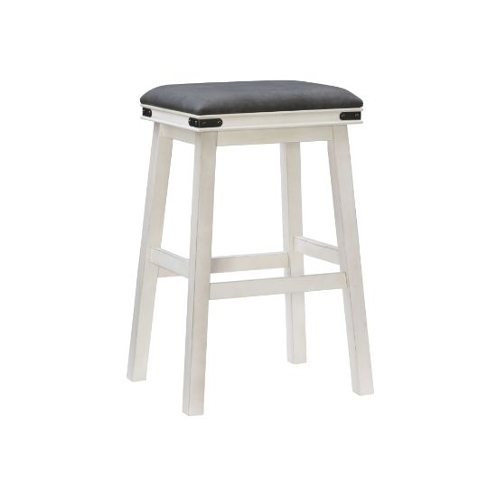 Picture of Powell Salim Backless Bar Stool, Off-White/Gray