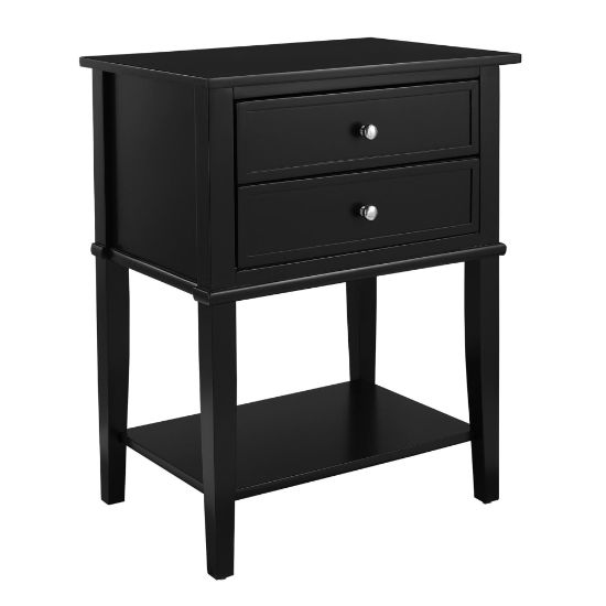 Picture of Ameriwood Home Franklin 2-Drawer Accent Table, Rectangular, Black