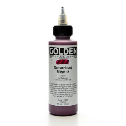 Picture of Golden Matte Fluid Acrylic Paint, 4 Oz, Quinacridone Magenta