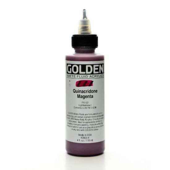 Picture of Golden Matte Fluid Acrylic Paint, 4 Oz, Quinacridone Magenta