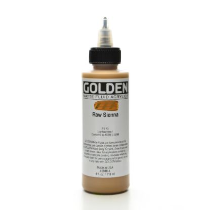 Picture of Golden Matte Fluid Acrylic Paint, 4 Oz, Raw Sienna