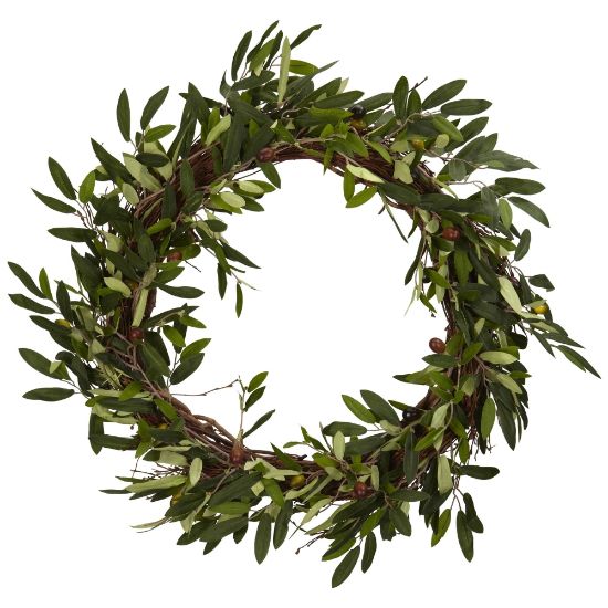 Picture of Nearly Natural Polyester Olive Wreath, 20in, Green