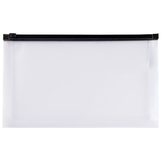 Picture of Office Depot Brand Mini Zip Envelope, Check Size, 10-3/4in x 7in, Clear/Black