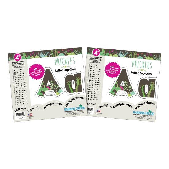 Picture of Barker Creek Letter Pop-Outs, 4in, Prickles, 255 Characters Per Pack, Set Of 2 Packs