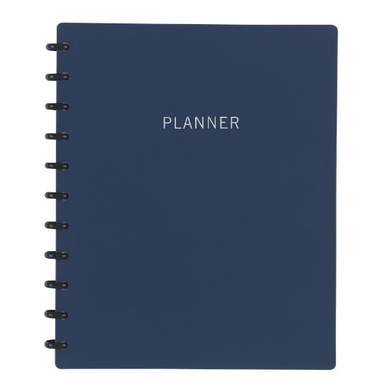 Picture of TUL Discbound Monthly Planner Starter Set, Undated, Letter Size, Soft-Touch Cover, Navy