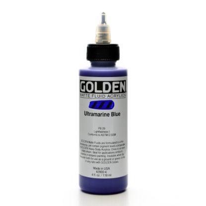 Picture of Golden Matte Fluid Acrylic Paint, 4 Oz, Ultramarine Blue